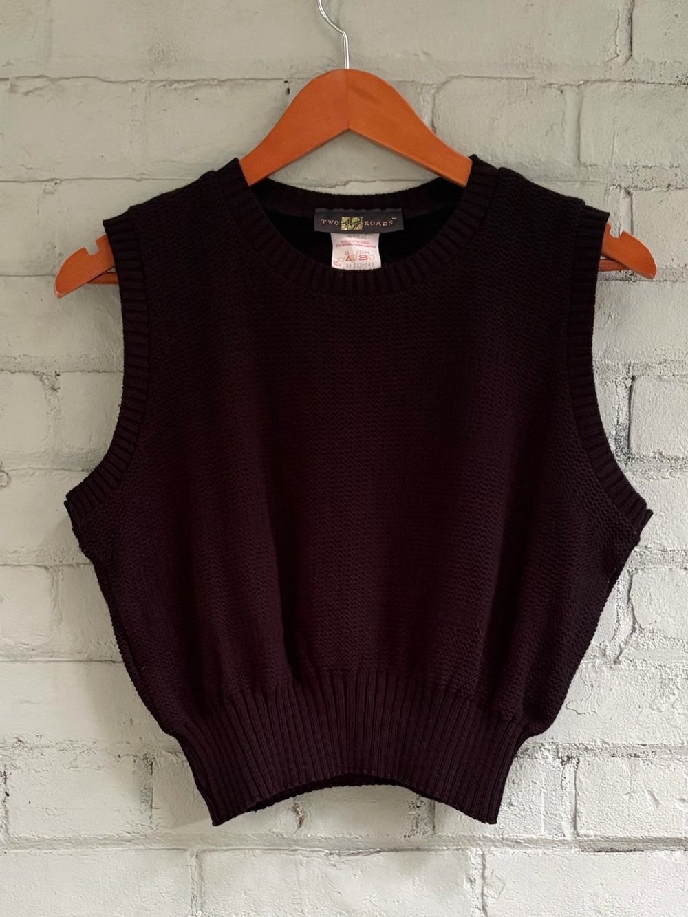 Vintage Black Sleeveless Sweater